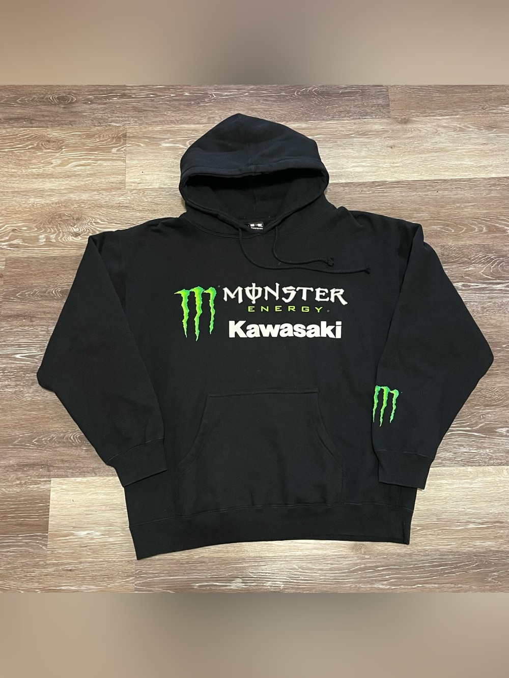 Vintage 2000s Kawasaki Monster Energy Hoodie Pullover Sweater Size Large Y2K